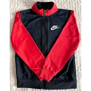 NIKE Boys Youth Track Suit Zip Jacket Black & Red Size Large EUC